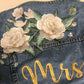 Custom Ivory Peony Floral Women's Relaxed Fit Denim Jacket