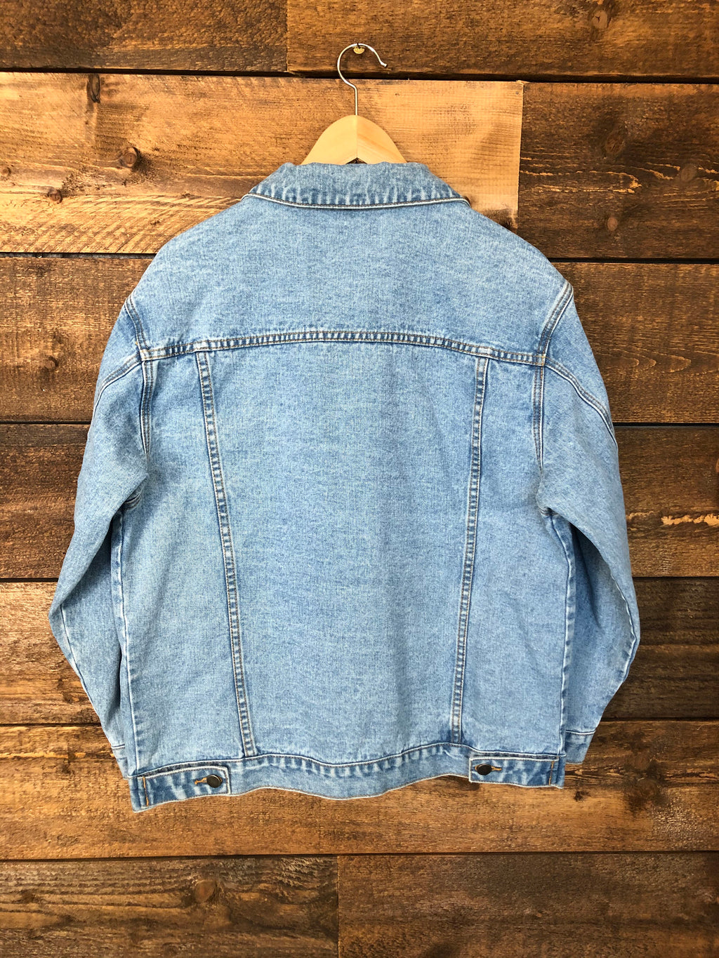 denim + thread 100% cotton women's light washed relaxed fit denim jacket