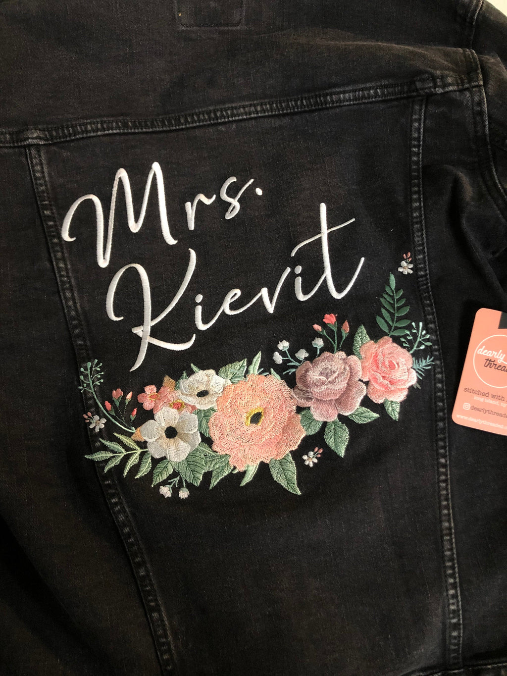 DESIGN DEPOSIT for 1 Custom UNISEX BLACK Denim Jacket