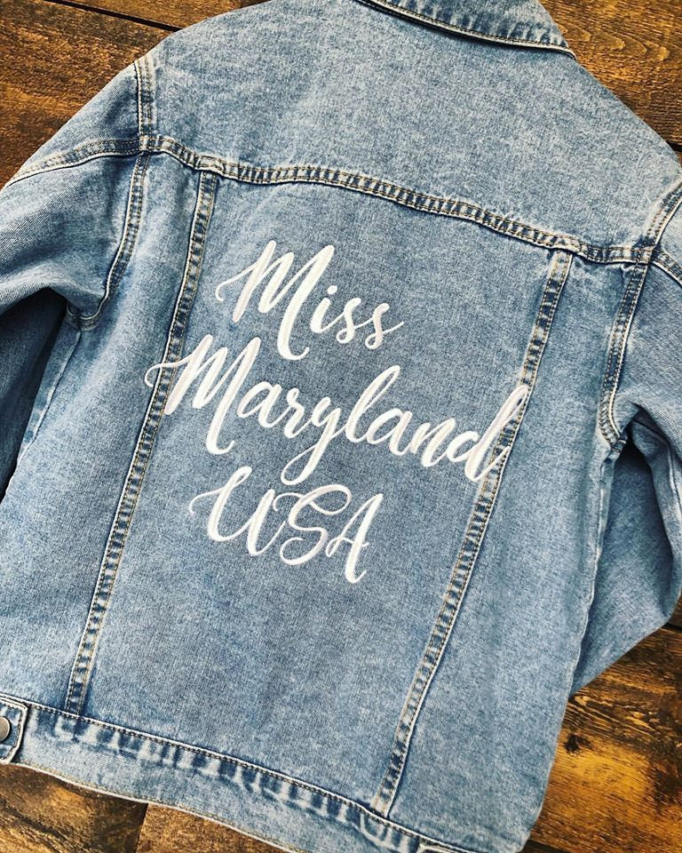 Custom Text Women's Relaxed Fit Denim Jacket