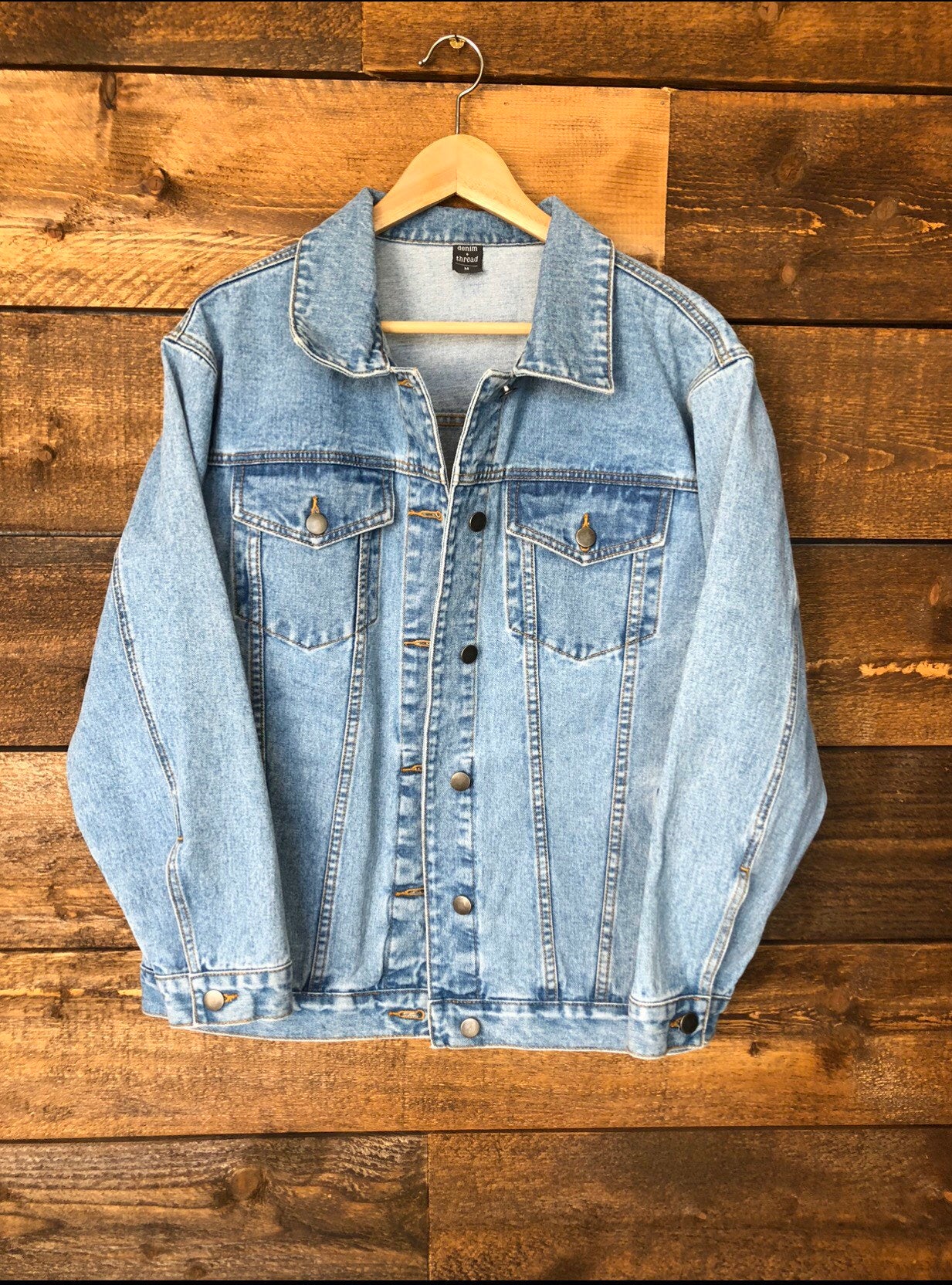 Custom Pearl and Crystal Women's Relaxed Fit Denim Jacket