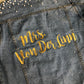 Custom Pearl and Crystal Women's Relaxed Fit Denim Jacket