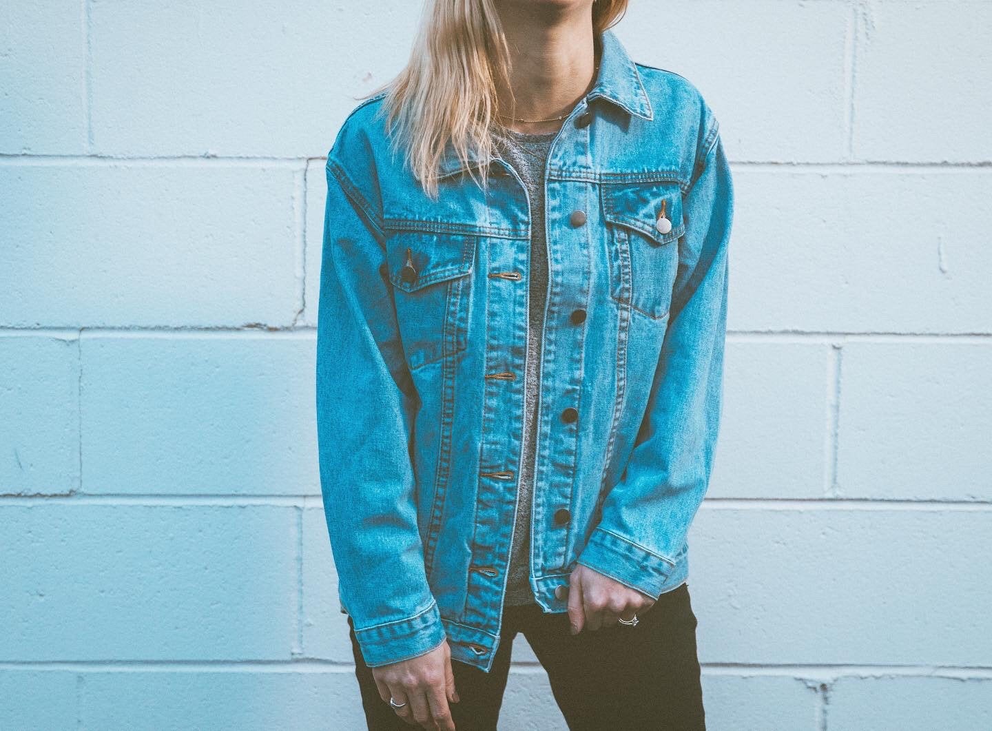 Custom Pearl and Crystal Women's Relaxed Fit Denim Jacket