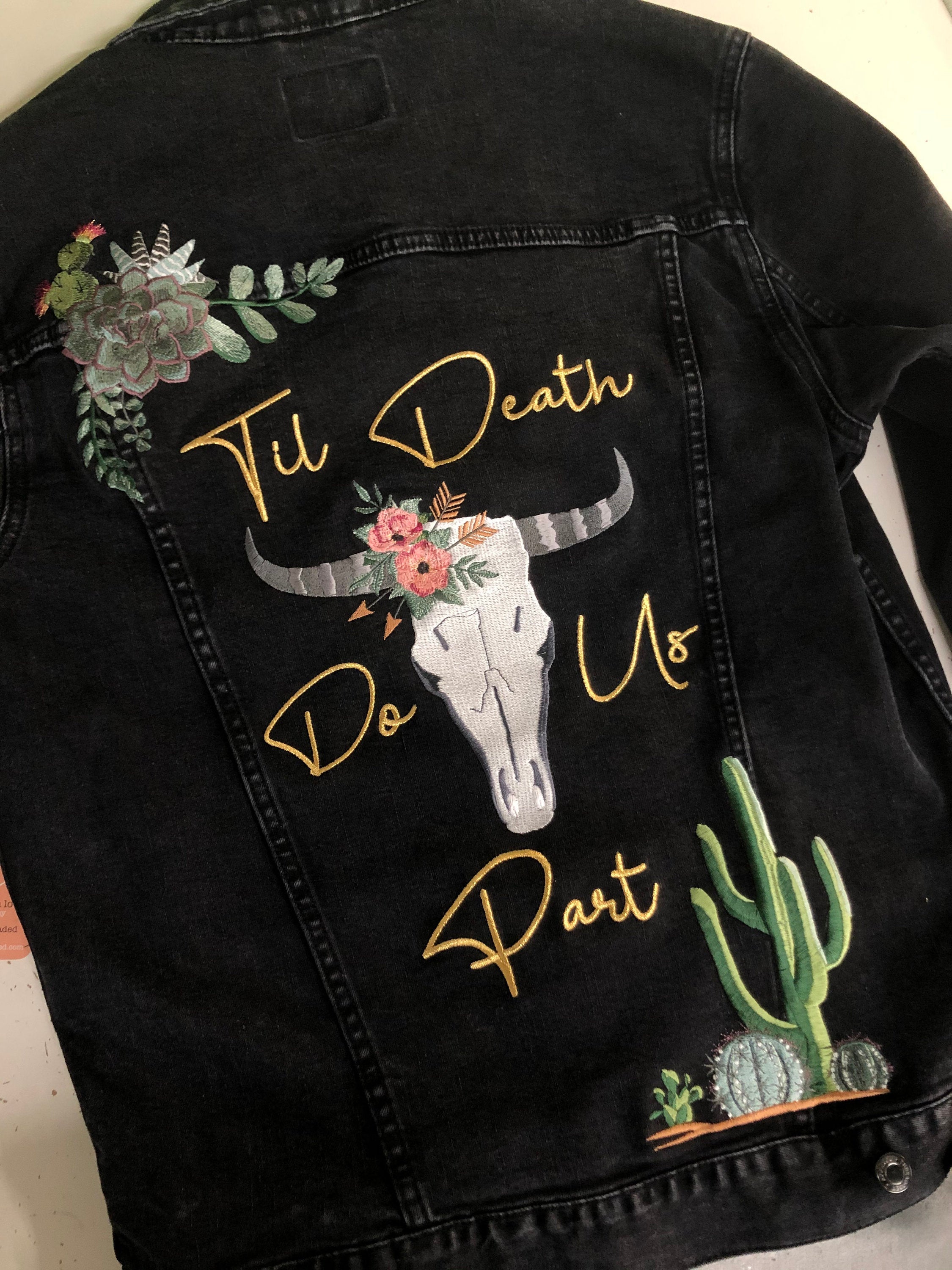DESIGN DEPOSIT for 1 Custom UNISEX BLACK Denim Jacket