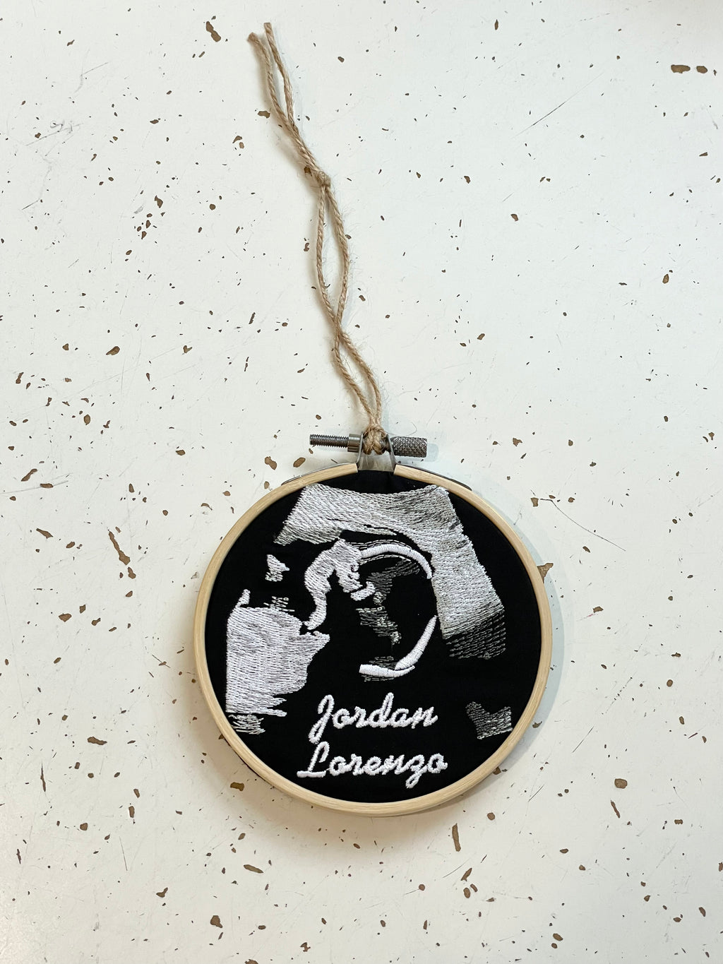 Custom Embroidered Sonogram Hoop Art
