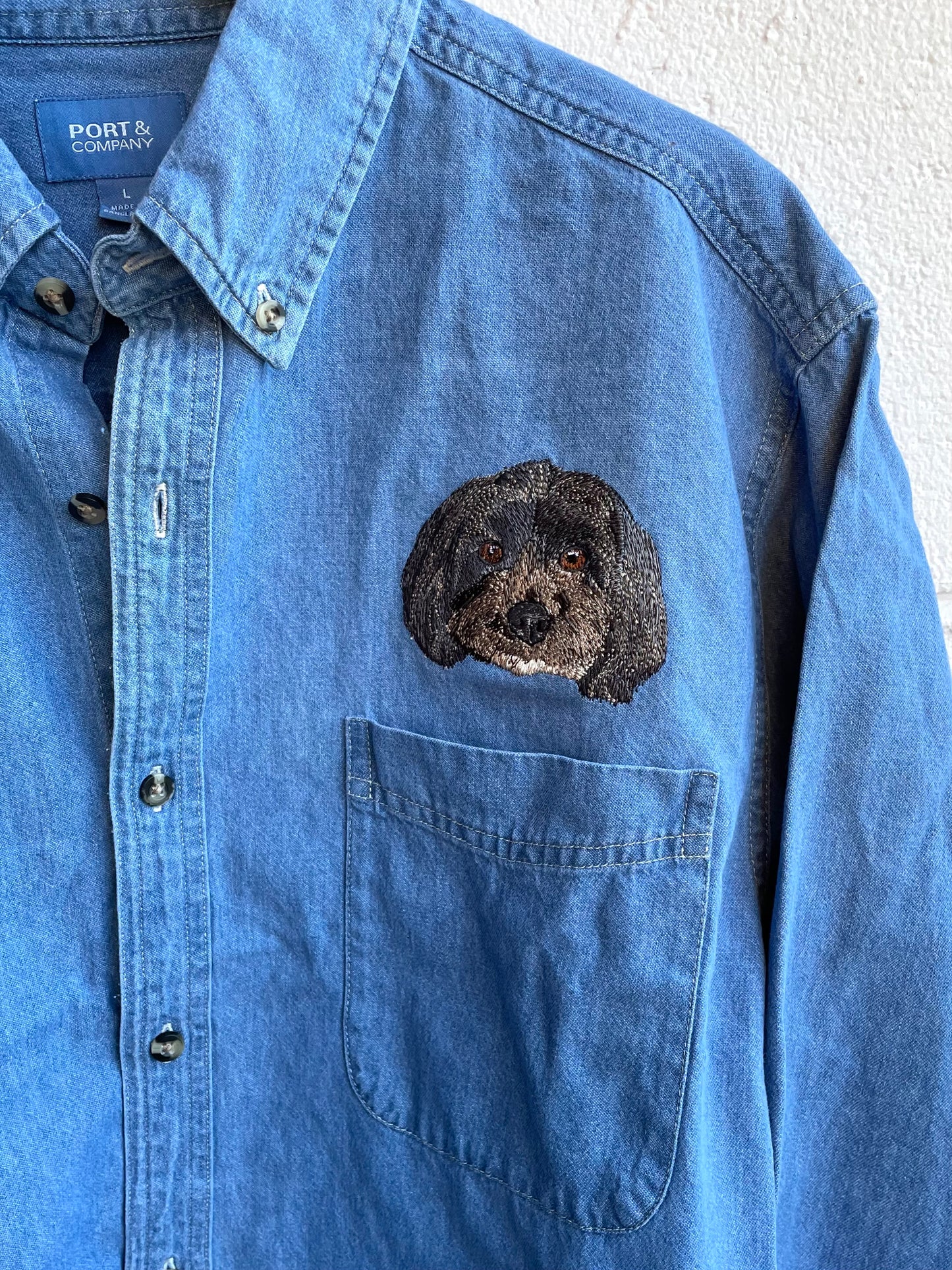 Pet Over Pocket Oversized Denim Shirt