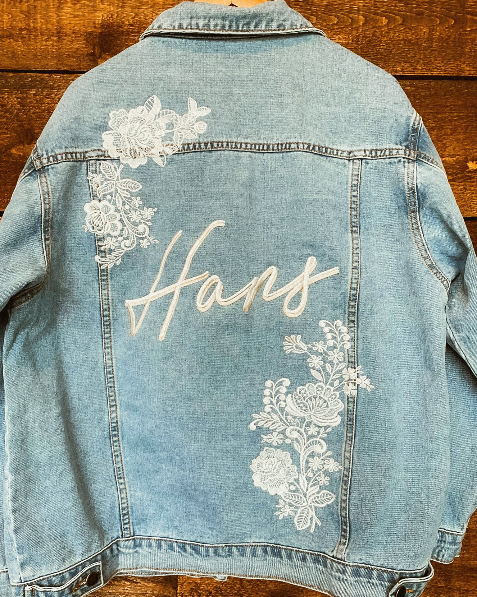 White Lace Women’s Relaxed Fit Denim Jacket