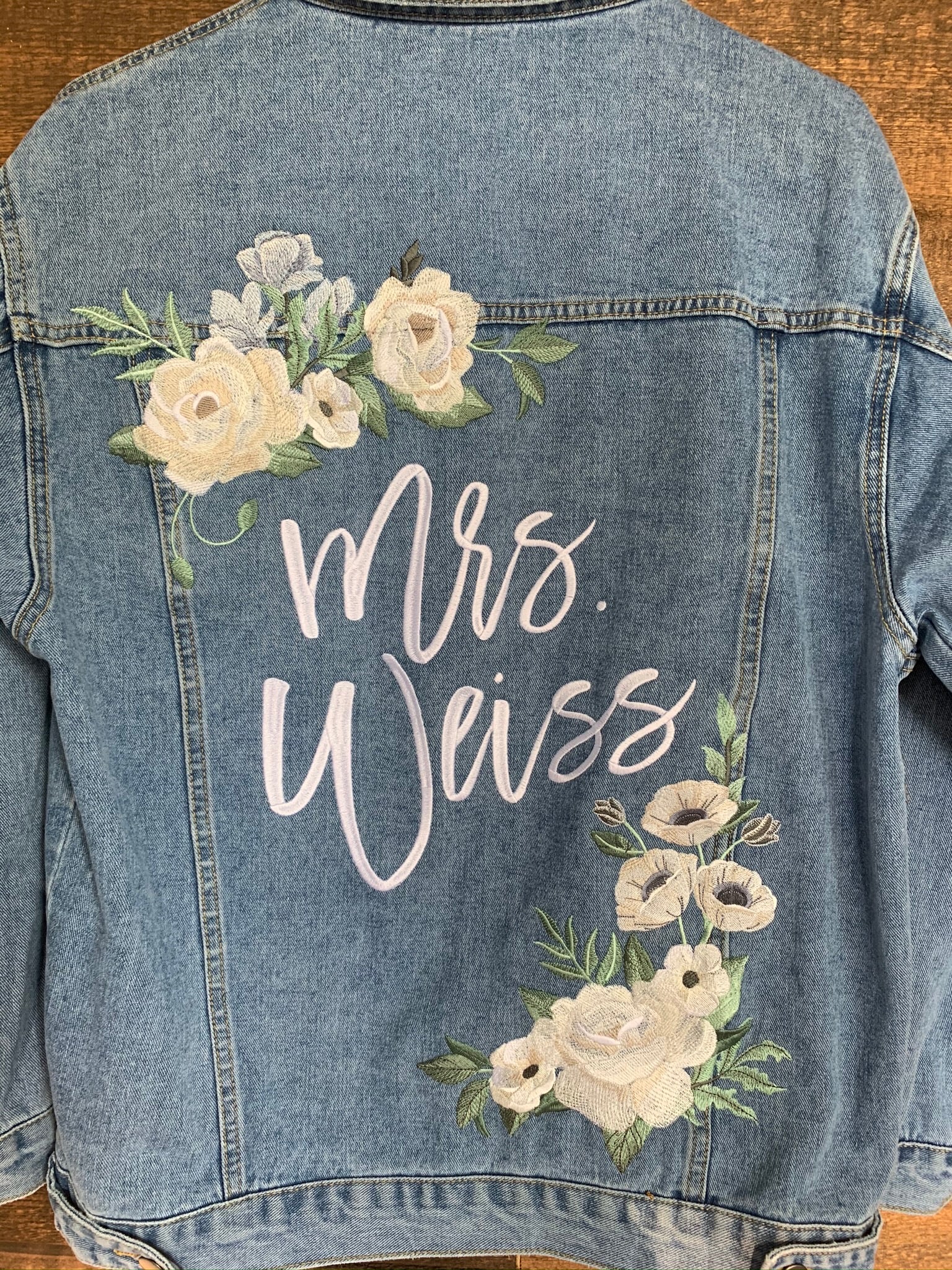 Thistle Embroidered Wavy Denim Jacket - Ready to Wear