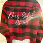 Cropped Red/Black Plaid Flannel W/ Back Embroidery