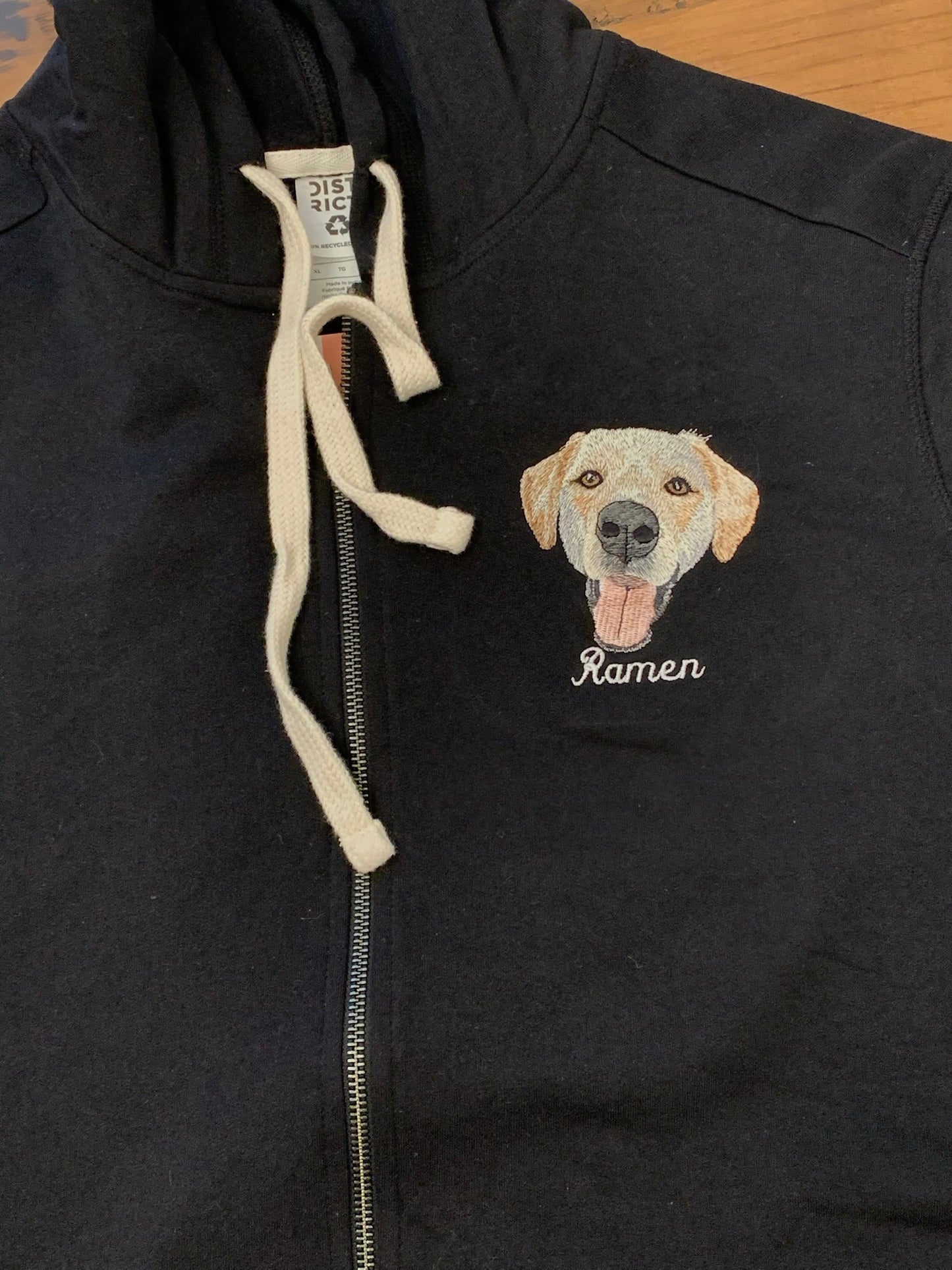 Custom Pet on Zip Up Hooded Sweatshirt