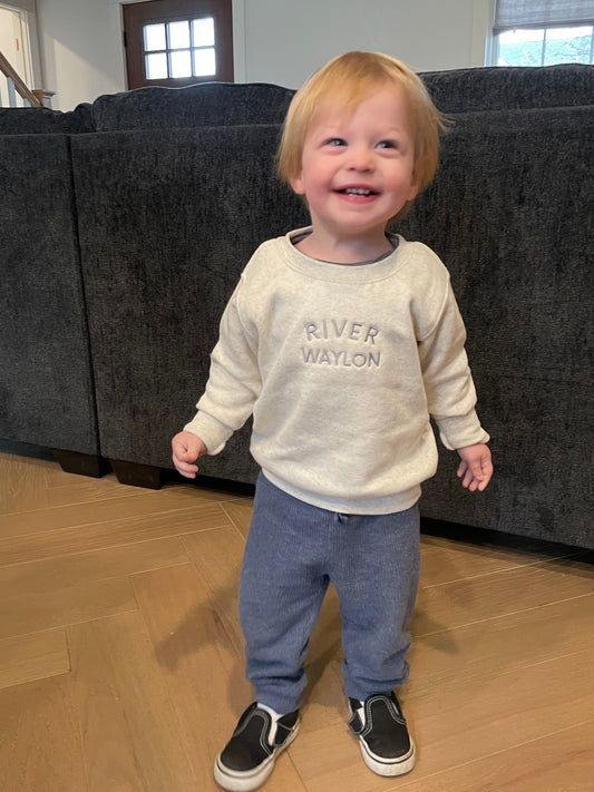 Custom Embroidered Toddler Crewneck Sweatshirt