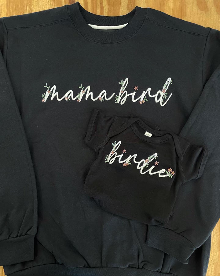 Custom Embroidered Floral Name Baby Onesie