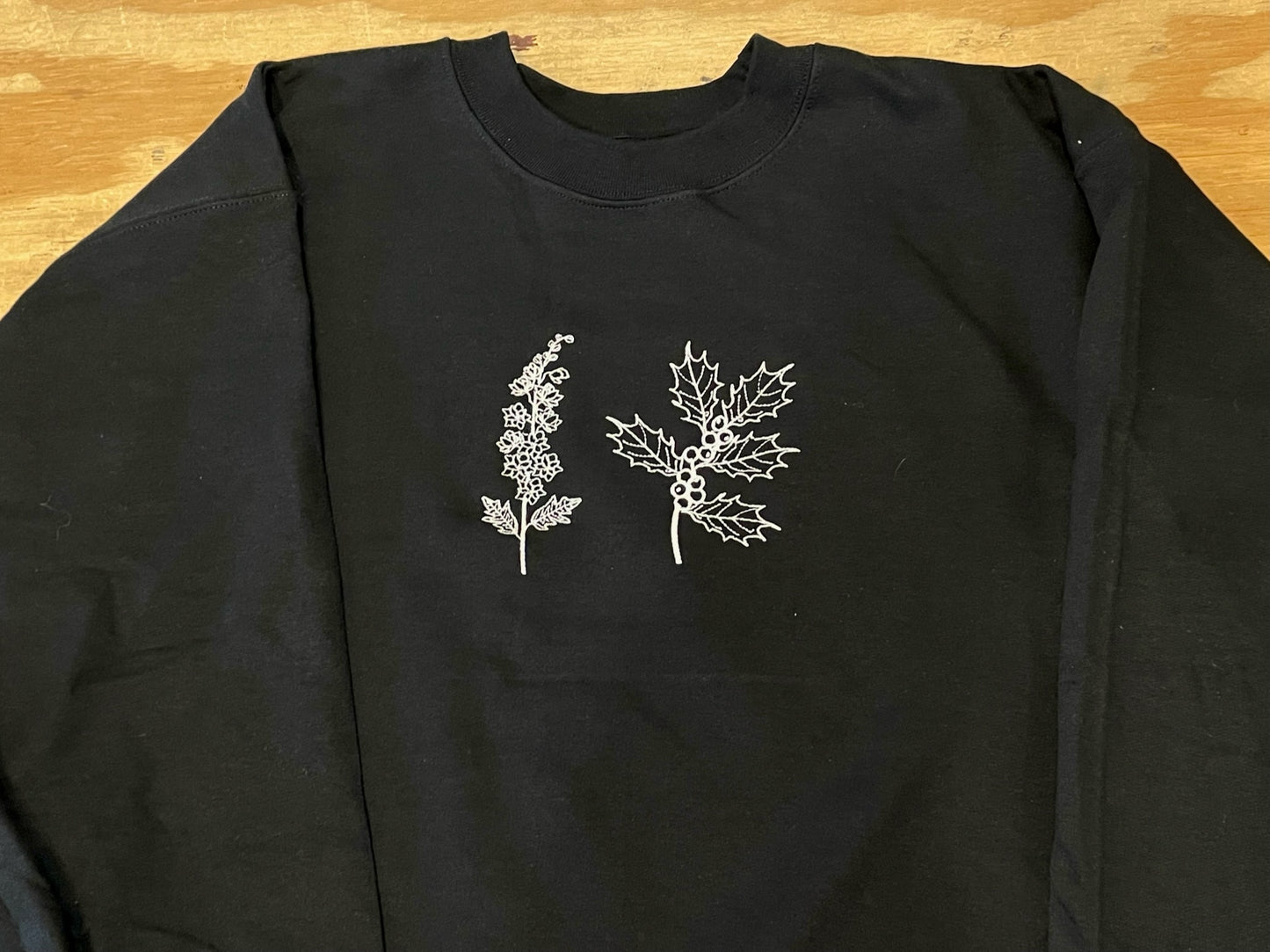 Embroidered Birth Flower Unisex Crewneck Sweatshirt