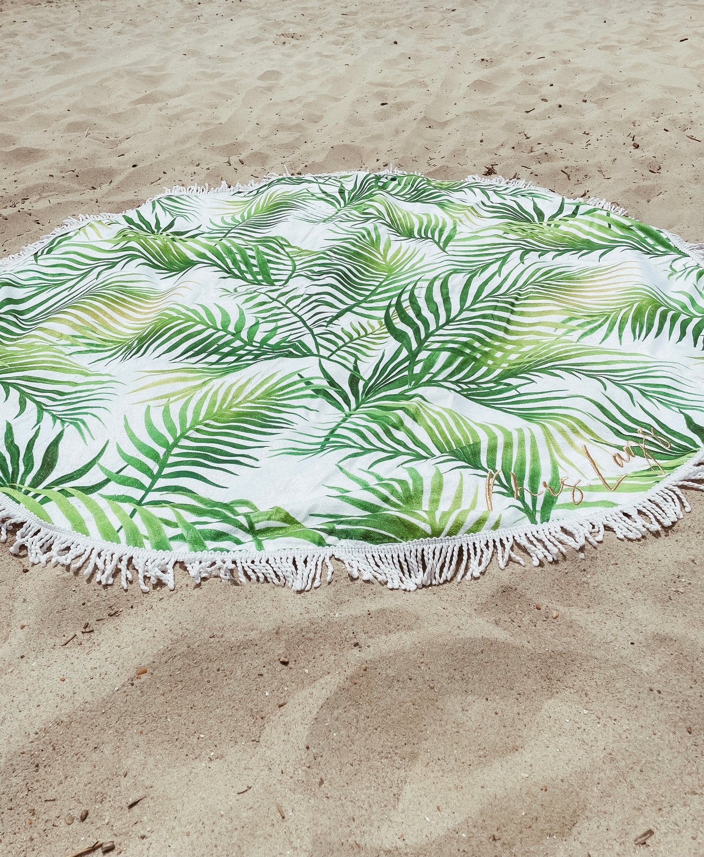 Round Palm Leaf Towel W/ Fringe