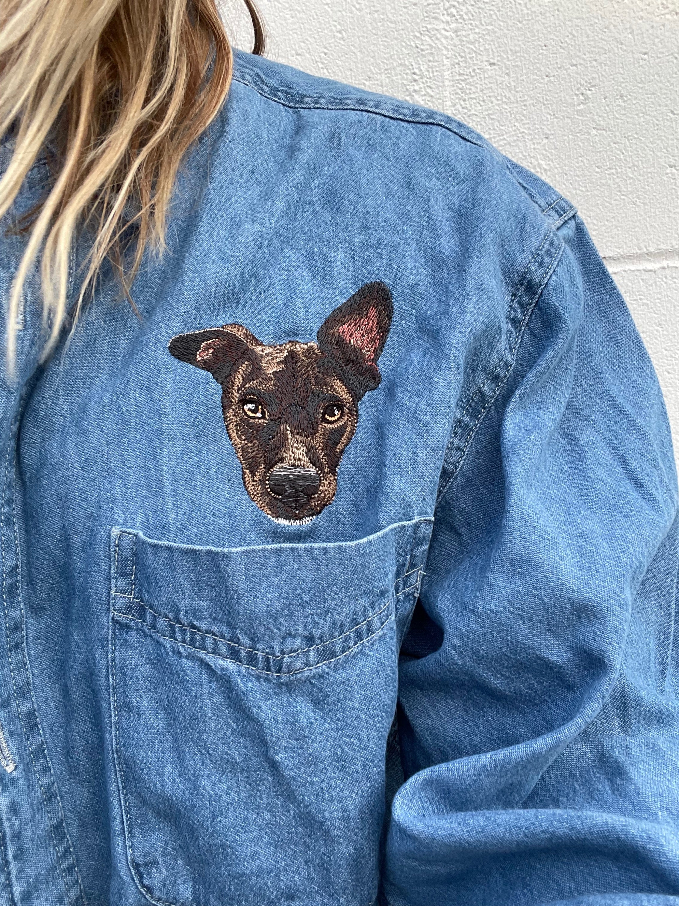Pet Over Pocket Oversized Denim Shirt
