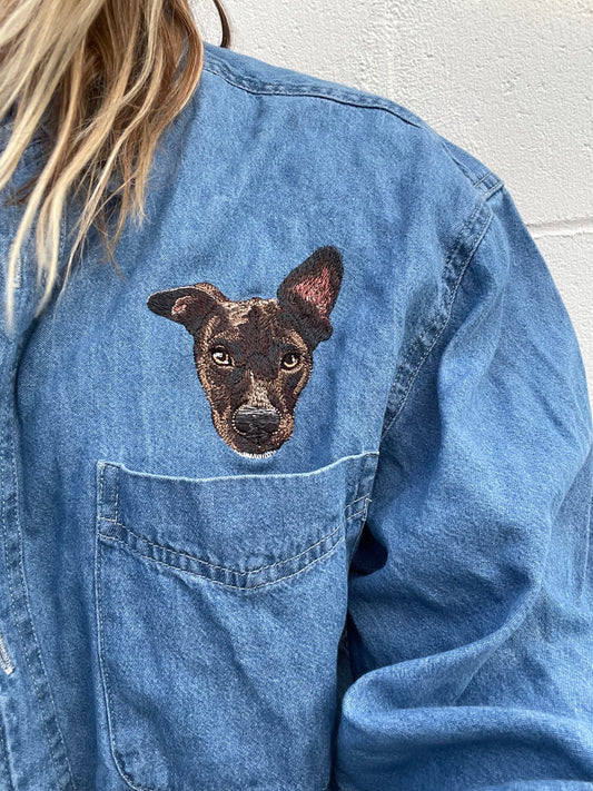Pet Over Pocket Oversized Denim Shirt