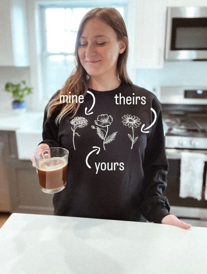 Embroidered Birth Flower Unisex Crewneck Sweatshirt