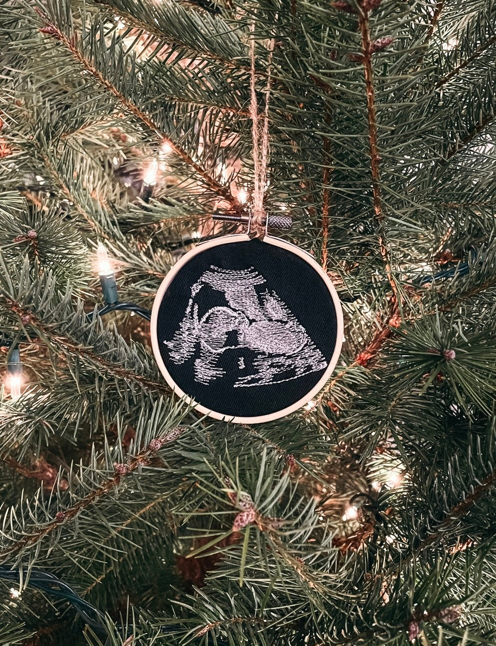 Custom Embroidered Ultrasound Hoop Art