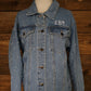 Custom Pearl Sleeve Women's Relaxed Fit Denim Jacket