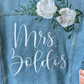 Custom Ivory Roses with Leafy Greenery Women's Relaxed Fit Denim Jacket